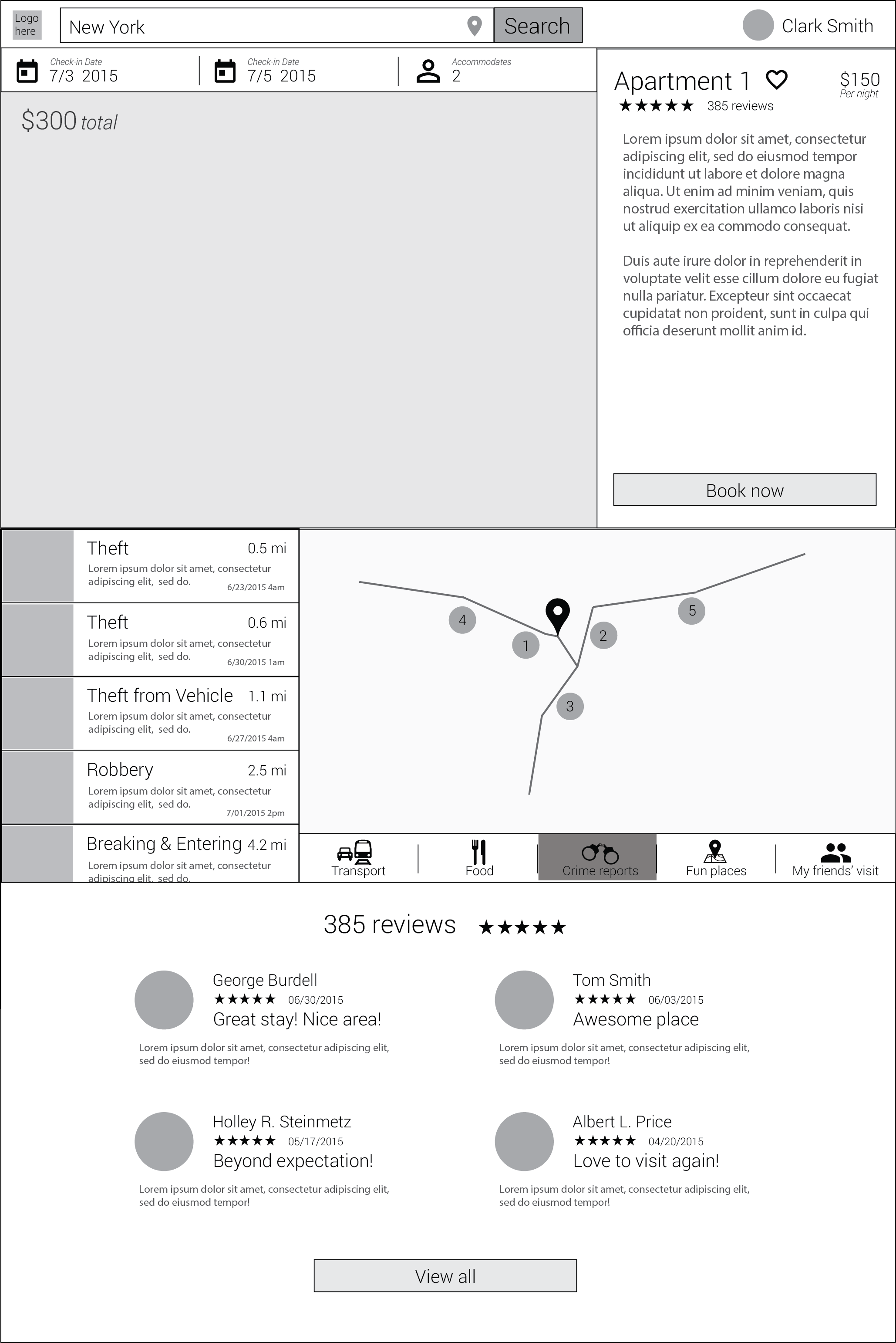 Wireframe, Candidate screen - Leverage similar experience of mobile design
													but display more information at once
